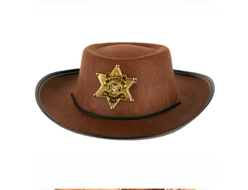 Sheriff hoed bruin kind maat