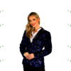 Disco vest voor vrouw zwart blauw