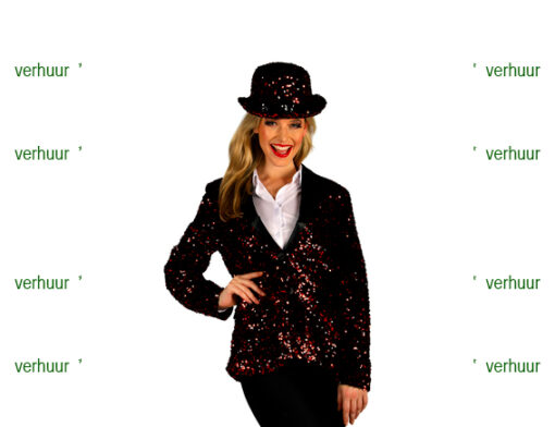 Disco vest voor vrouw zwart rood