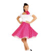 Polka dot rok en sjaaltje roze wit