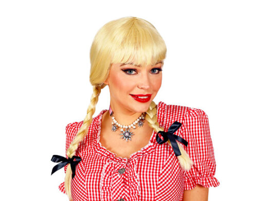Pruik blond met vlechtjes natural look
