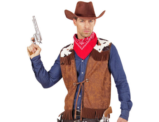 Cowboy vest bruin koeienprint
