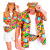 Hemd 80s print felle kleuren prince of belair