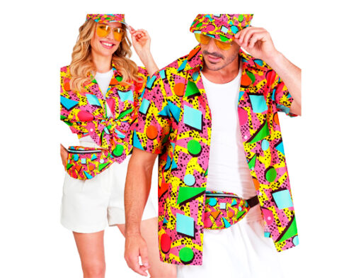 Hemd 80s print felle kleuren prince of belair