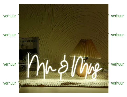 mr&mrs    neon lichtgevende plaat  TE HUUR