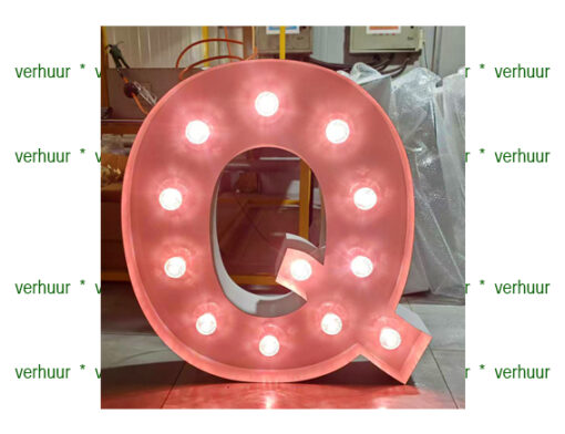 Q  Lichtgevende letter/cijfer voorbeeld