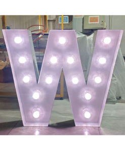 W  Lichtgevende letter/cijfer voorbeeld