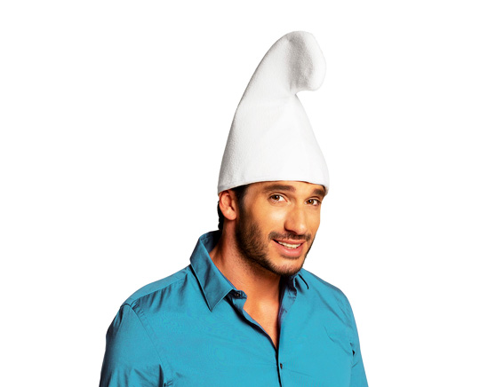 Smurfenmuts wit luxe