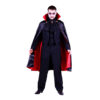 Dracula cape met rechtstaande kraag zwart rood